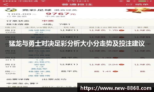 猛龙与勇士对决足彩分析大小分走势及投注建议